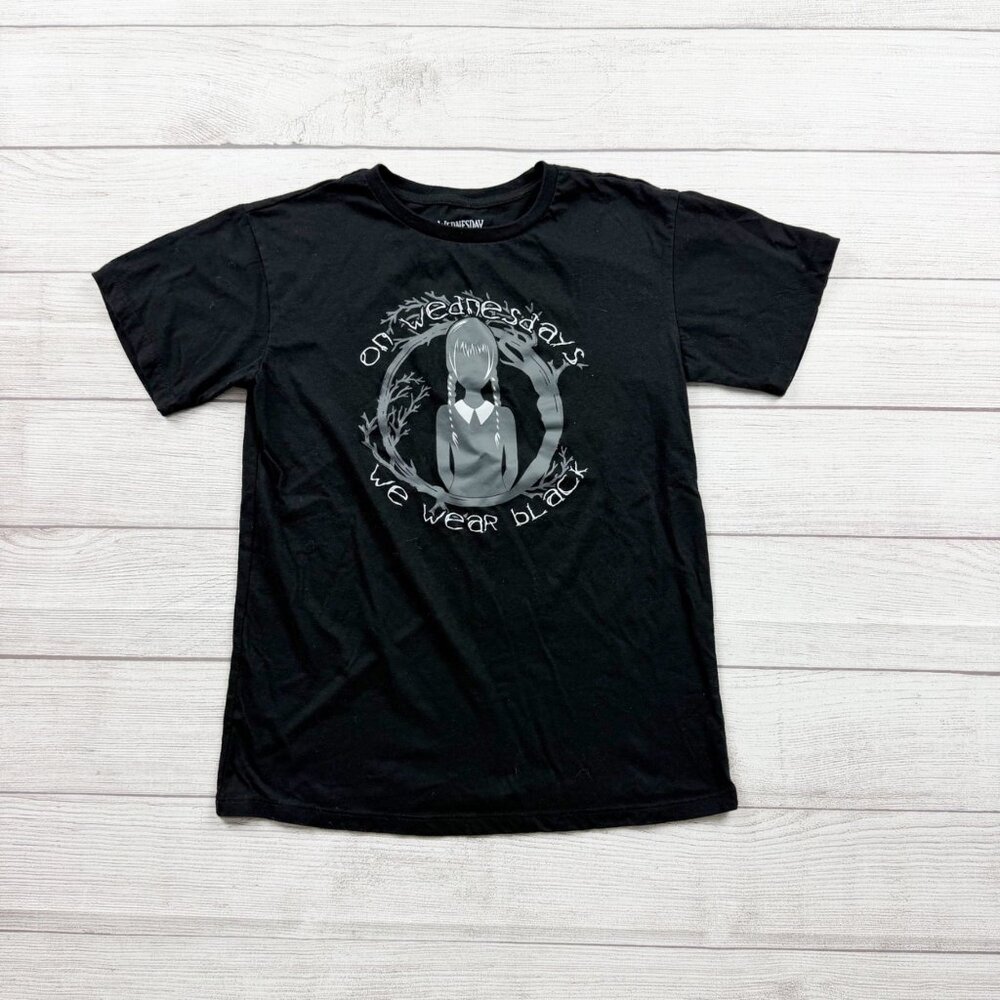Wednesday Addams Girls Graphic T Shirt Tee On Wednesdays We Wear Black L 10-12